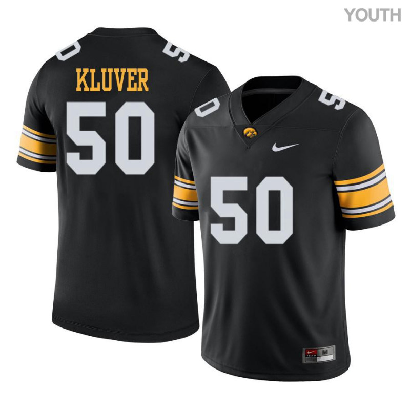 Youth Iowa Hawkeyes NCAA #50 Zach Kluver Black Authentic Nike Alumni Stitched College Football Jersey MH34Y50IK